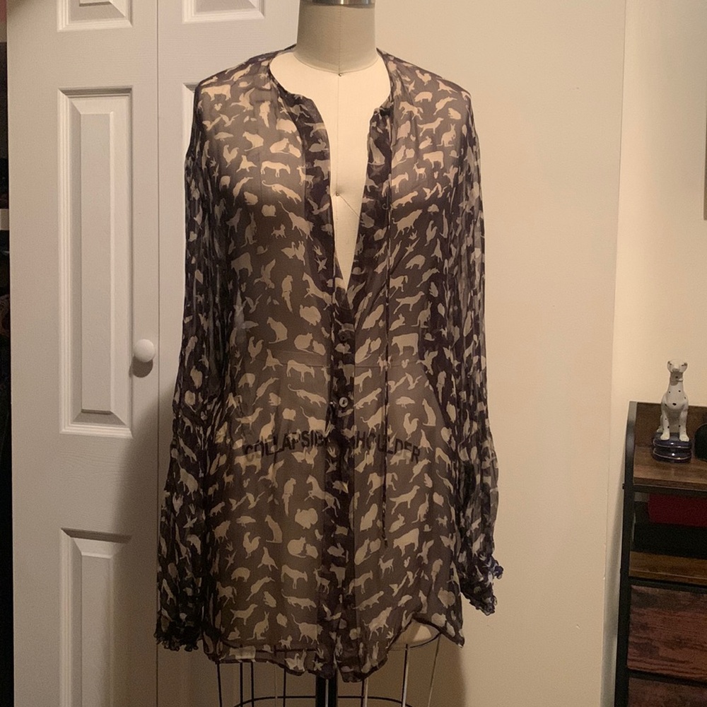 Dolce & Gabbana Sheer Wildlife Top